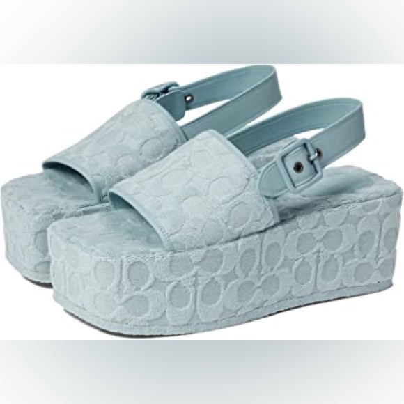 Coach Shoes - 🩵 COACH Noelle Terry Cloth Sandal Aqua 8 B (M) New In Box 🩵